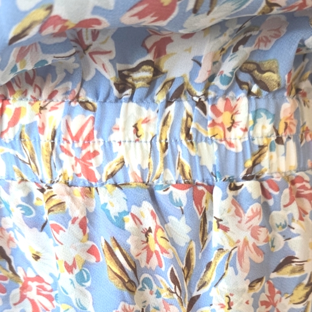 🏷️DAVI & DANI Blue Floral Keyhole Collar Tie Midi Dress 3X - Picture 4 of 9
